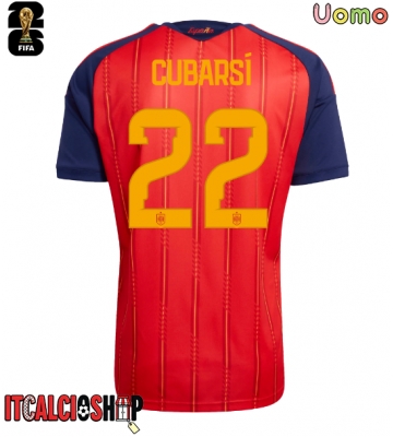Spagna Pau Cubarsi #22 Prima Maglia Mondiali 2026 Manica Corta